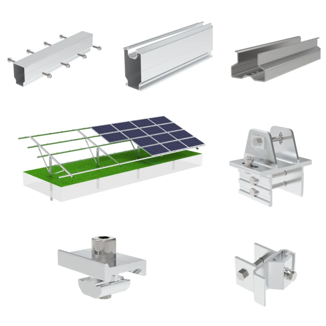 Directly Insert Ground Anodized Aluminum Single Column PV Plant Ground Mounting System