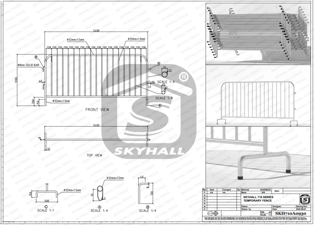 Customizable Safety Crowd Control Barriers for Events Road Traffic Pedestrians