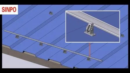 Le fabricant personnalise la structure en aluminium pour le système de panneau solaire fixe sur le toit en métal