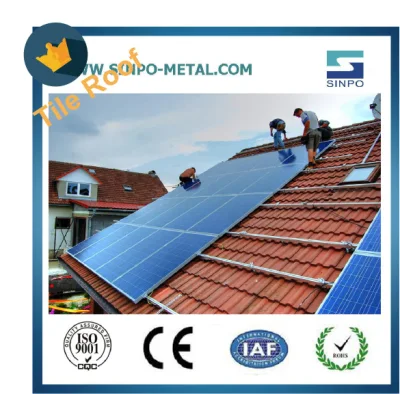 CE TUV a approuvé 5kw 10kw 20kw Panneaux photovoltaïques Rails solaires Toits plats inclinés Système de montage solaire pour le système